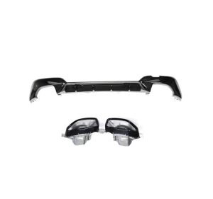 Bmw 3 Serisi G20 2019+ için Uyumlu Yedek Parça Difüzör 3.40i Competition Ve Siyah Egzoz Seti ( M-Sport)