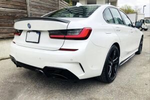 Bmw 3 Serisi G20 2019+ İçin Uyumlu Yedek Parça Difüzör 3.40i Ve  Siyah Egzoz Seti ( M-Sport)