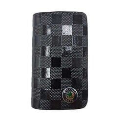 Skoda Uyumlu Yedek Parça Fermuarlı Parlak Deri Anahtar Kabı