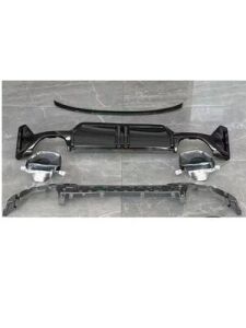 Bmw G20 LCI 3 Serisi 2022+ Uyumlu Yedek Parça 3.40 Difüzör Ve Egzoz Seti ( Parlak Siyah) M-Tech İçin