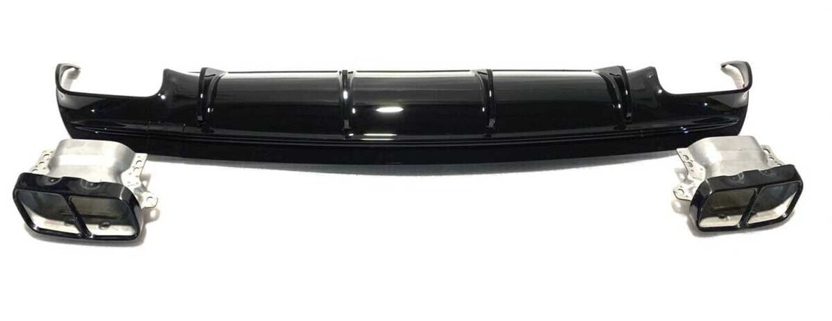 Mercedes W117 CLA 45 2013-2015 Uyumlu Yedek Parça Difüzör Siyah Egzoz Seti