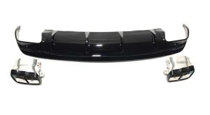 Mercedes W117 CLA 45 2013-2015 Uyumlu Yedek Parça Difüzör Siyah Egzoz Seti