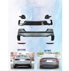 Audi A5 2021+ İçin Uyumlu 4 Kapı RS5 Arka Tampon Difüzör Egzoz Set