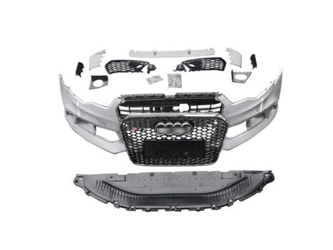 Audi A6 2012-2014 İçin Uyumlu Rs6 Ön Tampon Panjur Seti (Krom Çerçeve)