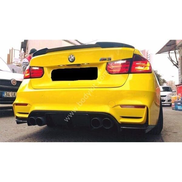 BMW F80 (2012-2017) Uyumlu Yedek Parça Arka 3 Parça Flap E Difüzör - Plastik