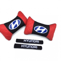 Hyundai Logolu Boyun Yastığı Ve Emniyet Kemer Kılıfı Kırmızı