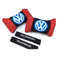 Volkswagen Logolu Boyun Yastığı ve Emniyet Kemer Kılıfı Kırmızı