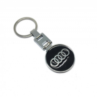 Audi Logolu Siyah Metal Anahtarlık