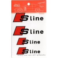 Audi Sline Sticker 4 Adet Siyah