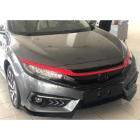 Honda Civic Fc5 2016-2020 Ön Panjur Kaş Kaplama Kırmızı