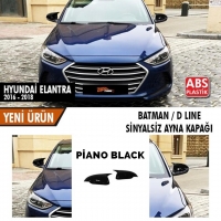 Hyundai Elantra 2016-2018 Batman Yarasa Ayna Kapağı Sinyalsiz Piano Black