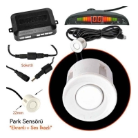 Park Sensörü Led Ekran Ses İkazlı Beyaz