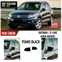 Volkswagen Tiguan 2008-2015 Batman Yarasa Ayna Kapağı Sinyalli Piano Black