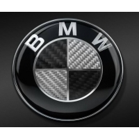 Bmw Karbon Direksiyon Logo 6.5 x 6.5 Gümüş Siyah (AL-14)