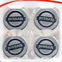 Nissan Gri Alüminyum Yapıştırma Jant Göbeği 4Lü 60mm