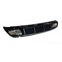 Mercedes W176 16-18 A45 Difüzör & Egzoz Seti (Parlak Siyah) - Silver Egzoz İle (Amg Paket İçin)