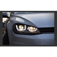 Volkswagen Golf 7 İçin U Led Far (Silver) Hareketli Sinyal 7 Full Led Çift U 