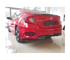 Honda Civic Fc5 2016-2021 Arka Sis 3 Çizgi Kırmızı Parlak Siyah 