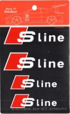 Audi Sline Sticker 4 Adet Beyaz